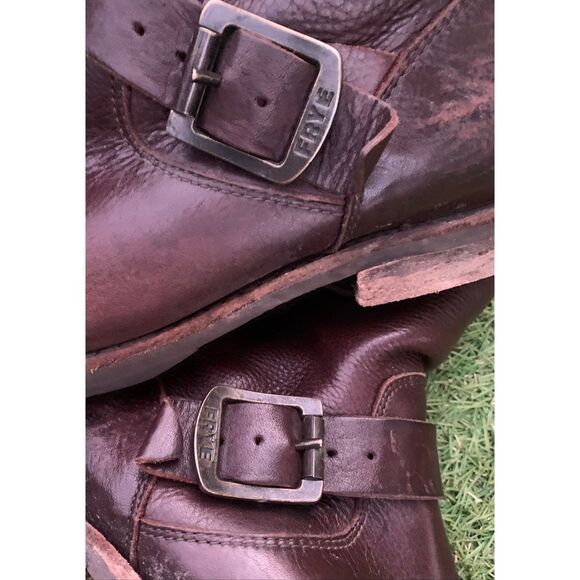 FRYE Veronica BROWN Leather MOTO Ankle Boots sz 8 $298 - Picture 10 of 10